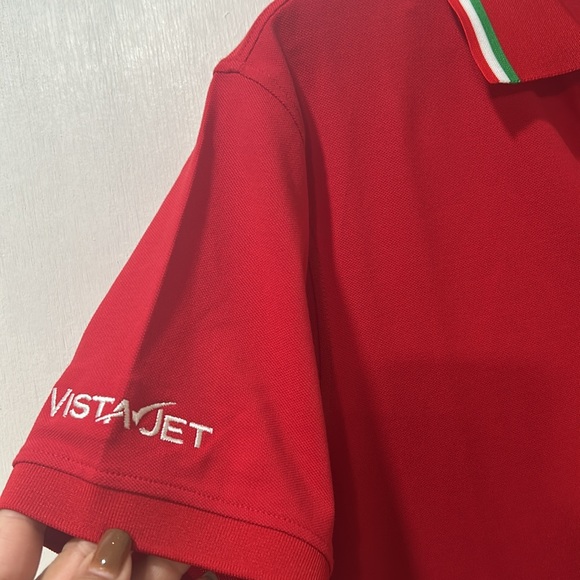 SCUDERIA FERRARI MENS POLO SHIRT ITA FLAG PIQUET RED SZ LG NEW - Picture 6 of 11